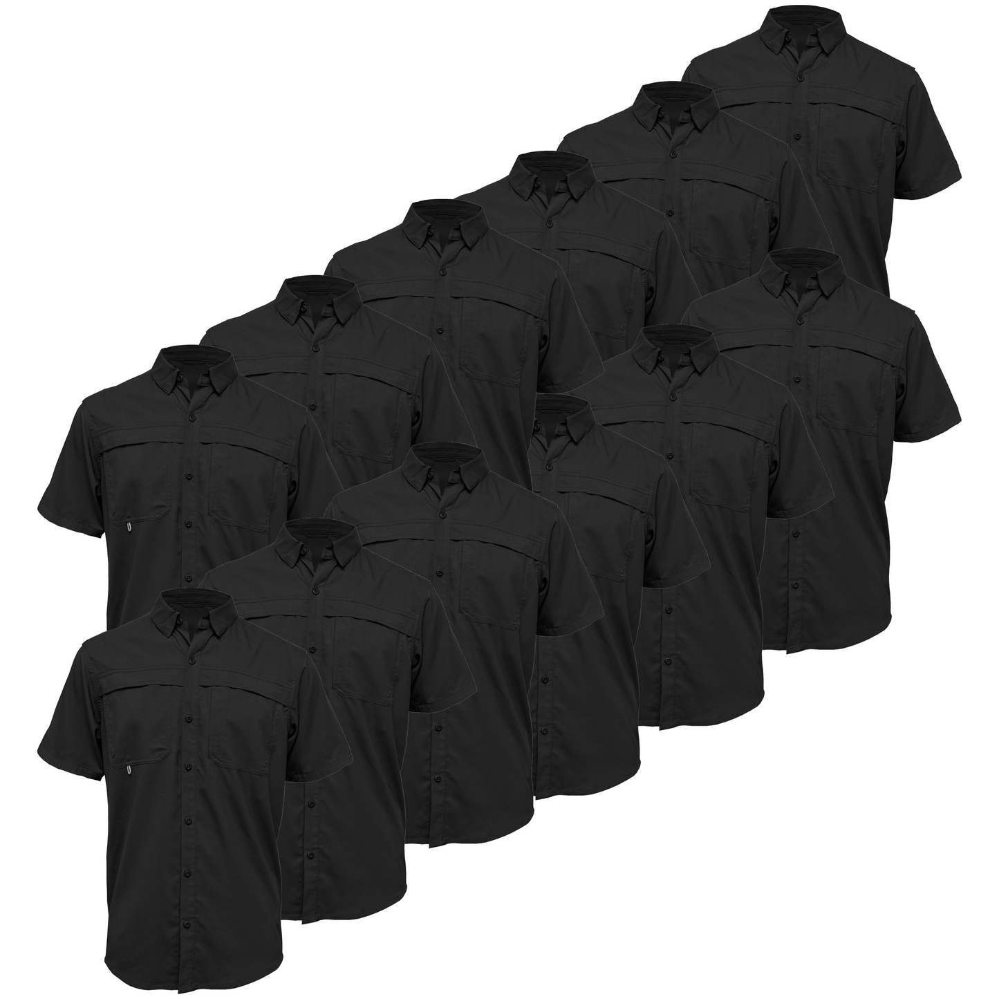 BAW® Fishing Shirt Men's SS Wholesale - Black