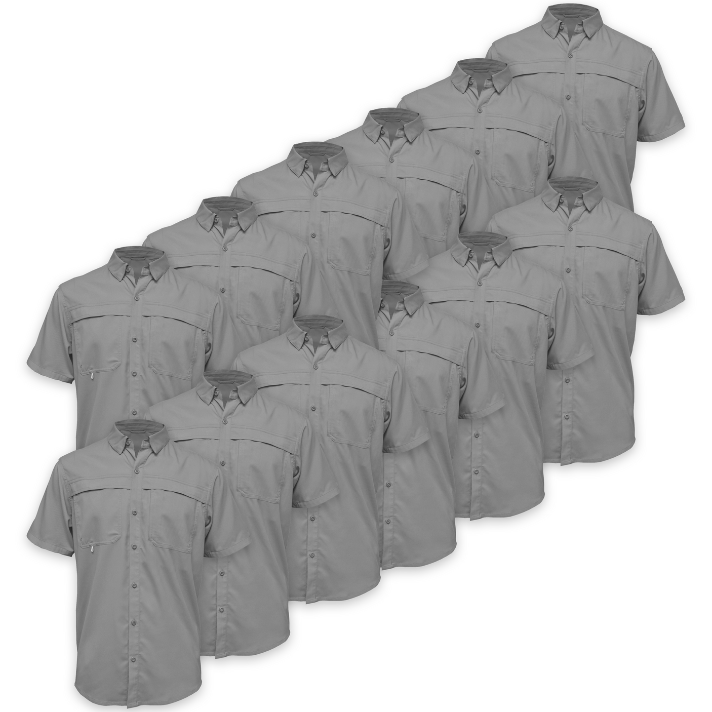 BAW® Fishing Shirt Men's SS Wholesale - Charcoal