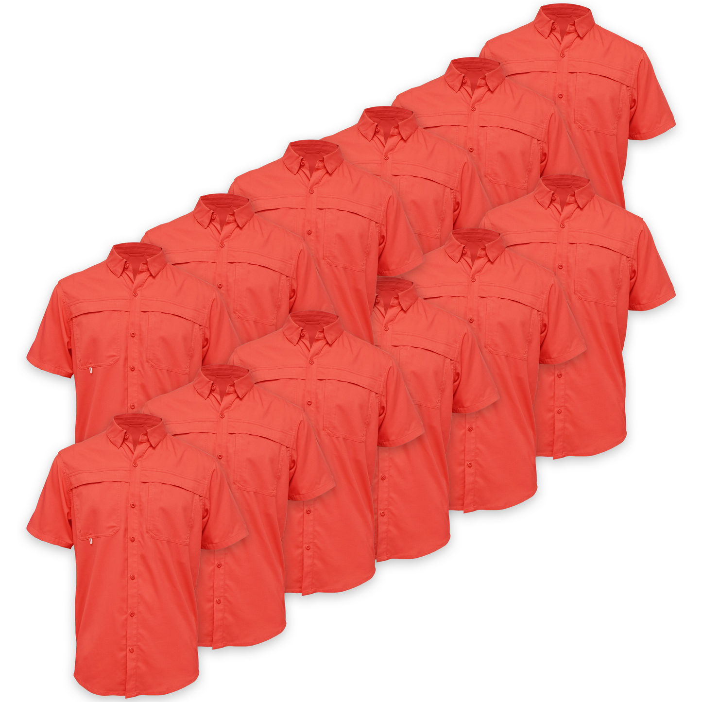 BAW® Fishing Shirt Men's SS Wholesale - Coral