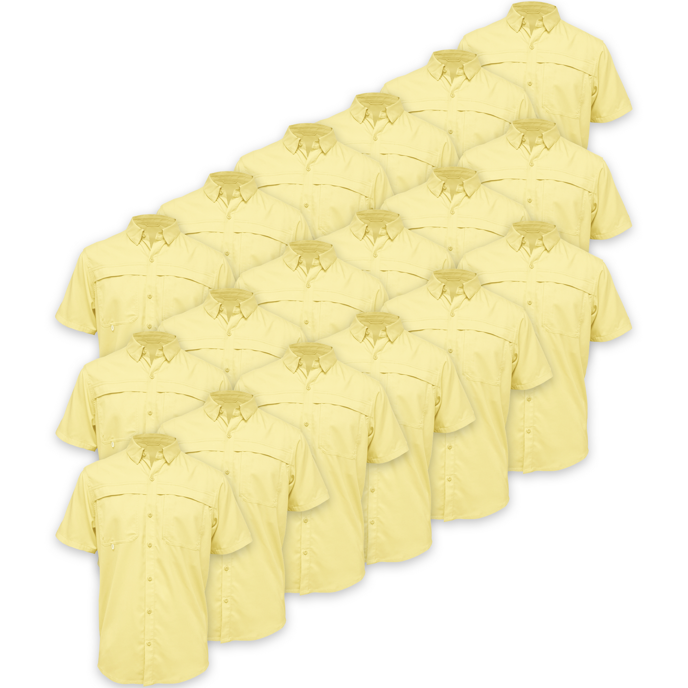 BAW® Fishing Shirt Men's SS Wholesale - Canary