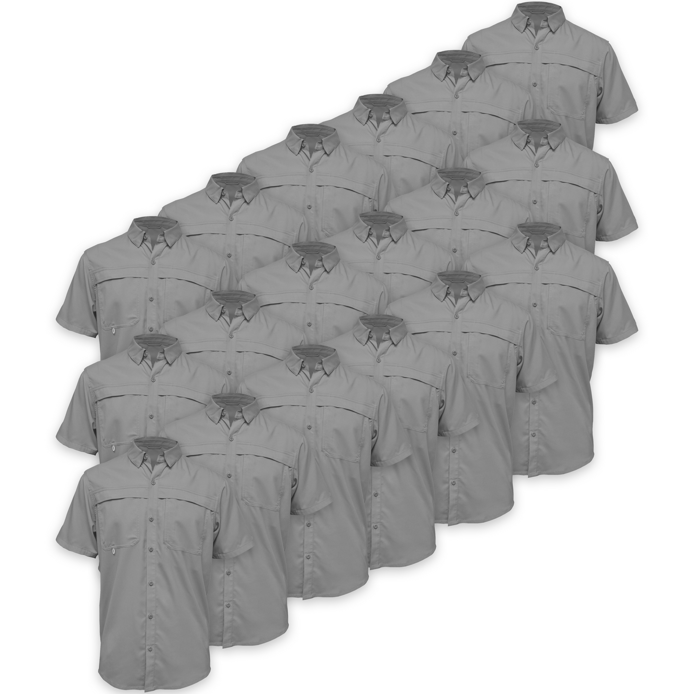 BAW® Fishing Shirt Men's SS Wholesale - Charcoal