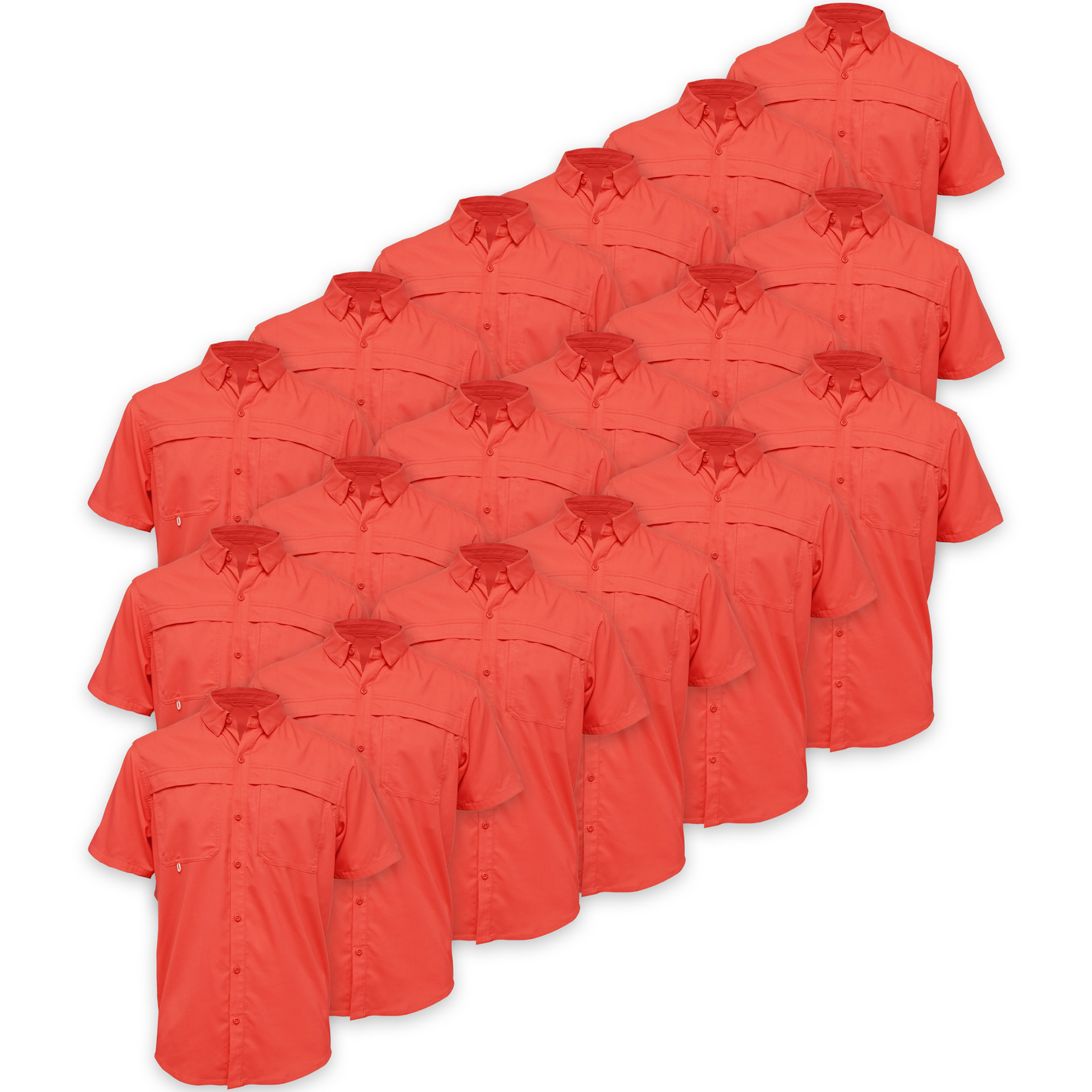 BAW® Fishing Shirt Men's SS Wholesale - Coral
