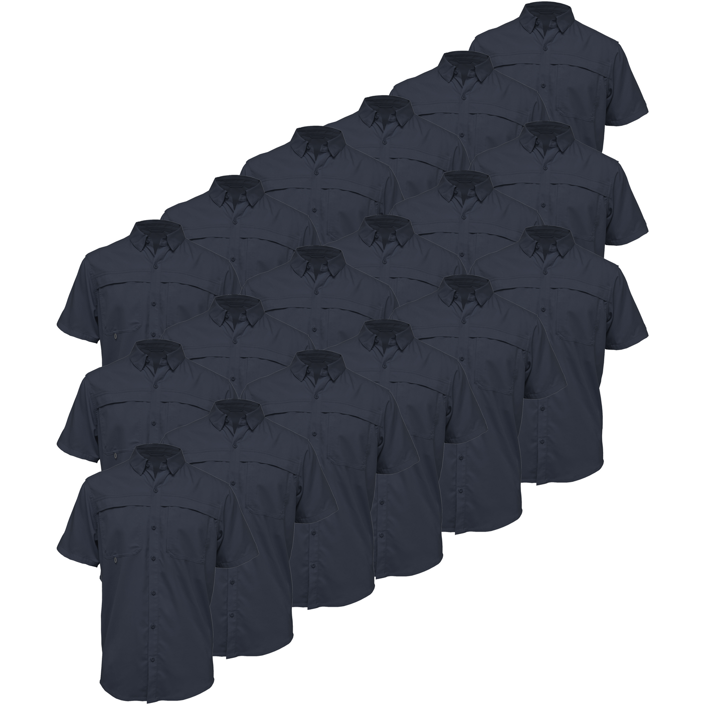 BAW® Fishing Shirt Men's SS Wholesale - Navy