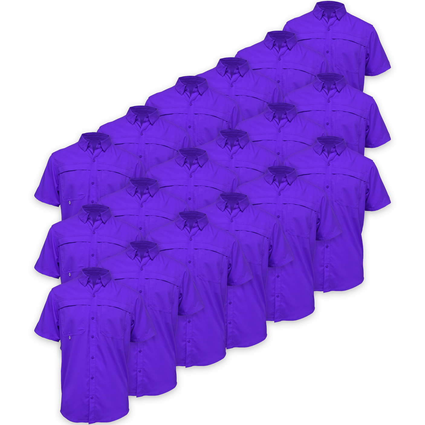 BAW® Fishing Shirt Men's SS Wholesale - Purple