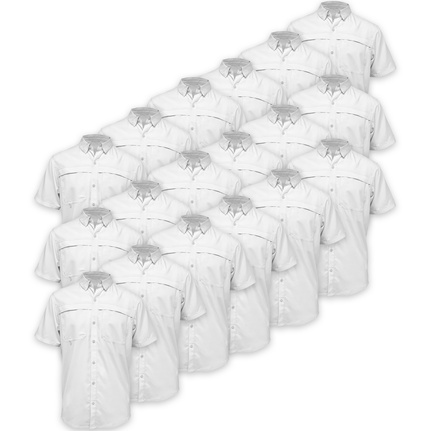 BAW® Fishing Shirt Men's SS Wholesale - White