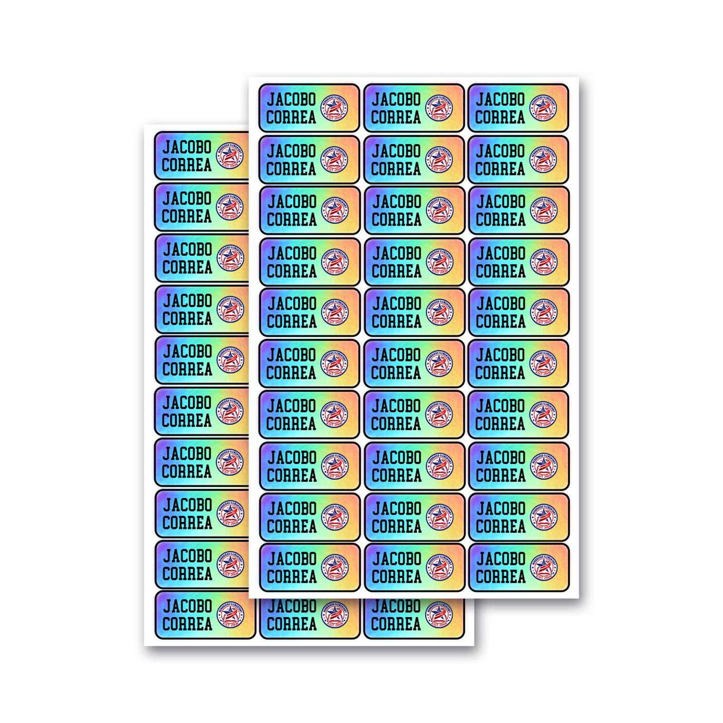 Custom Iridescent School Labels