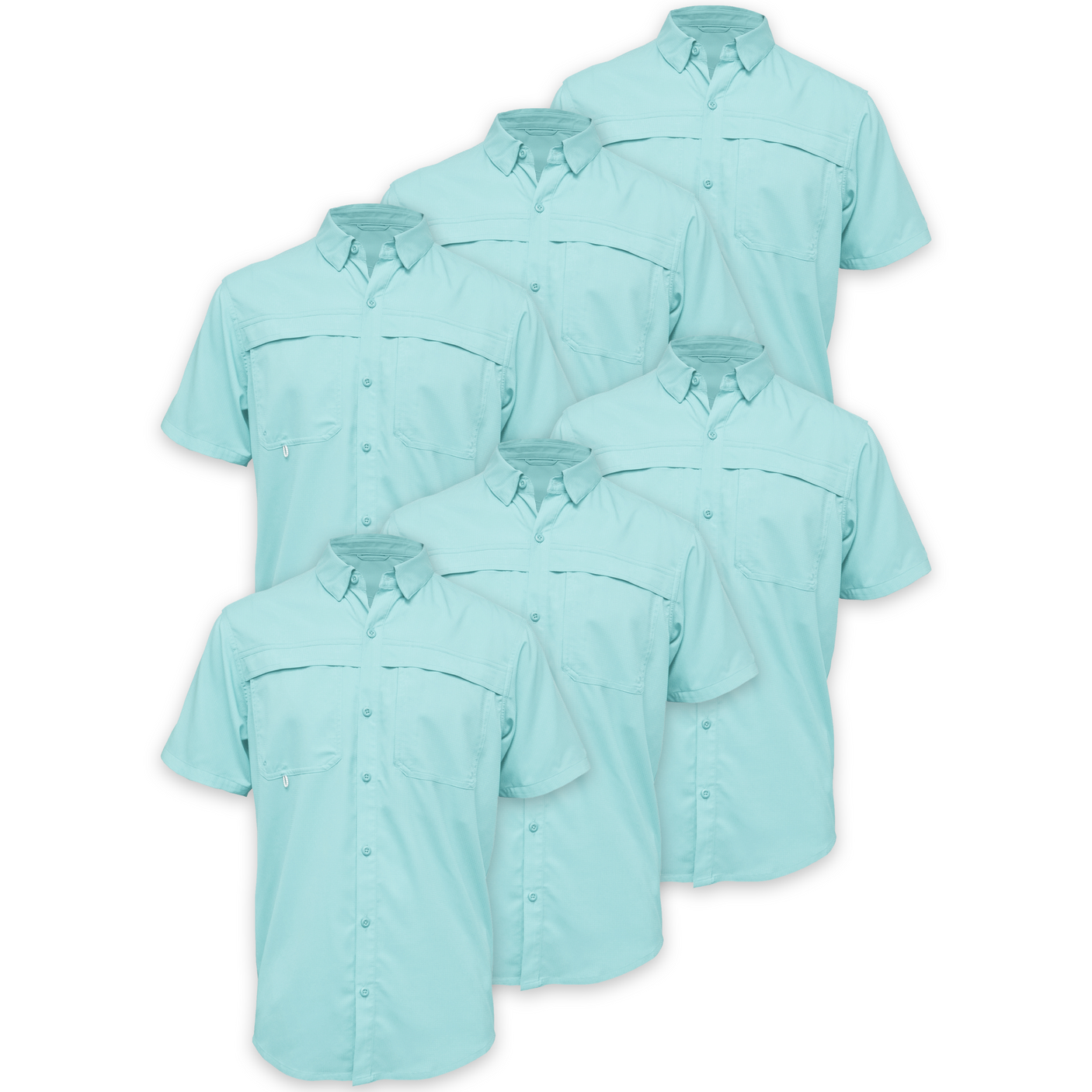 BAW® Fishing Shirt Men's SS Wholesale - Baby Blue