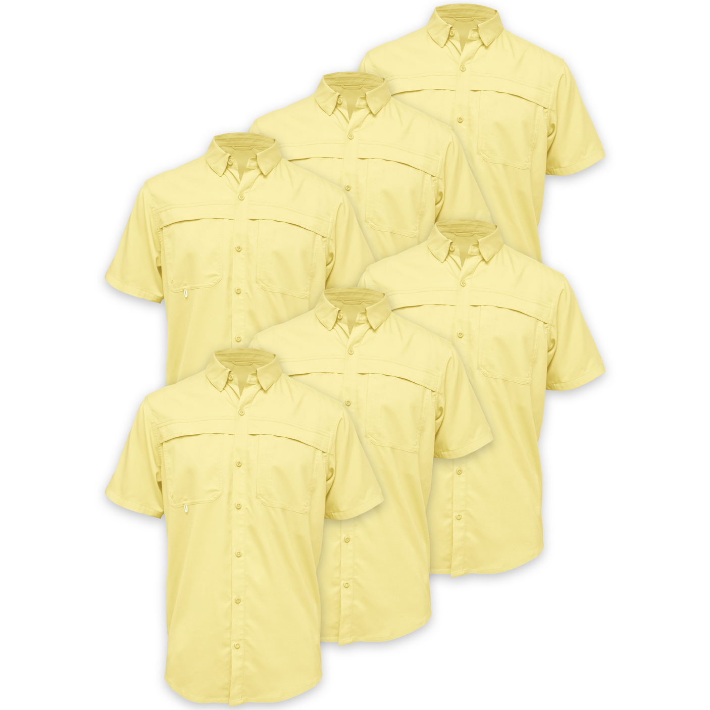BAW® Fishing Shirt Men's SS Wholesale - Canary