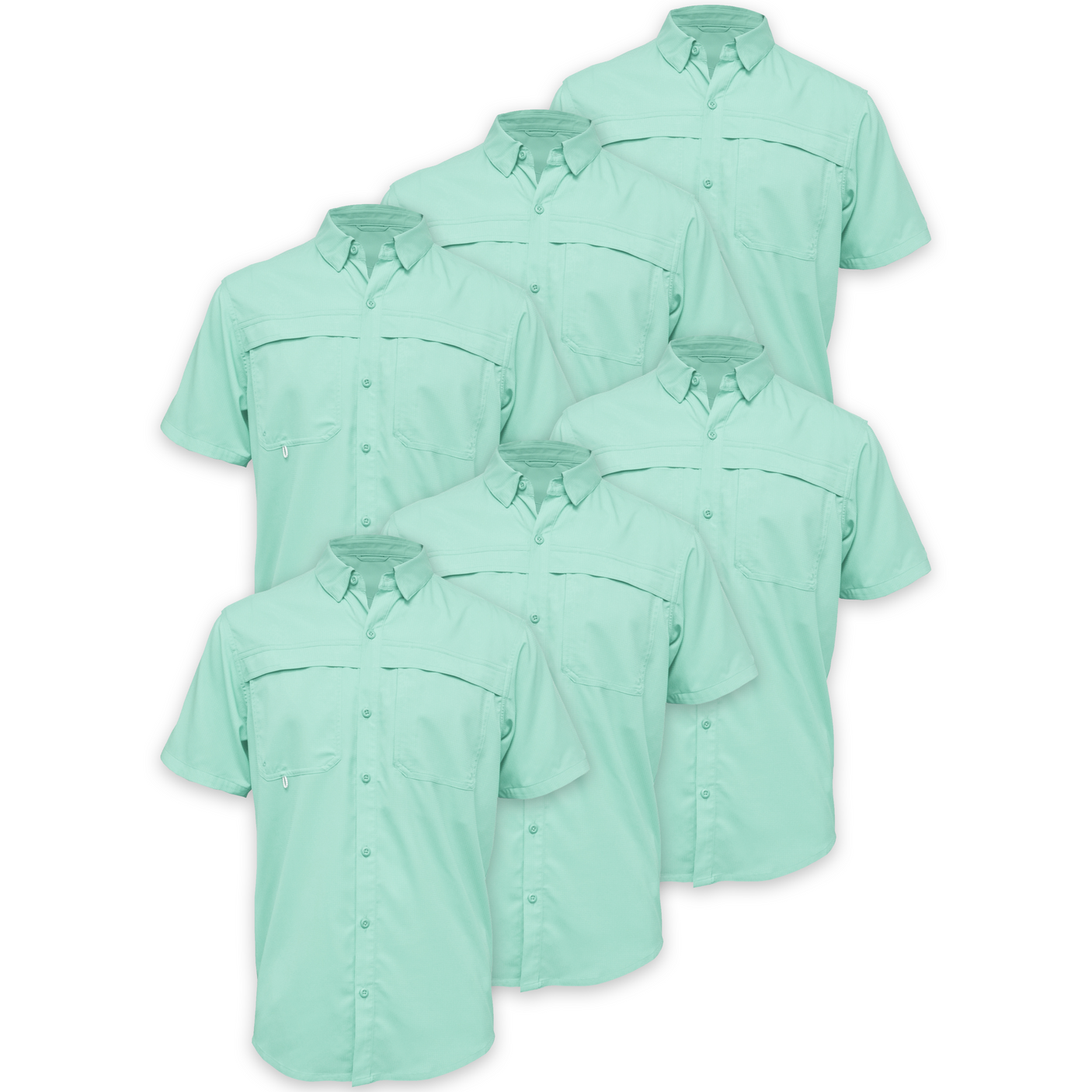 BAW® Fishing Shirt Men's SS Wholesale - Mint