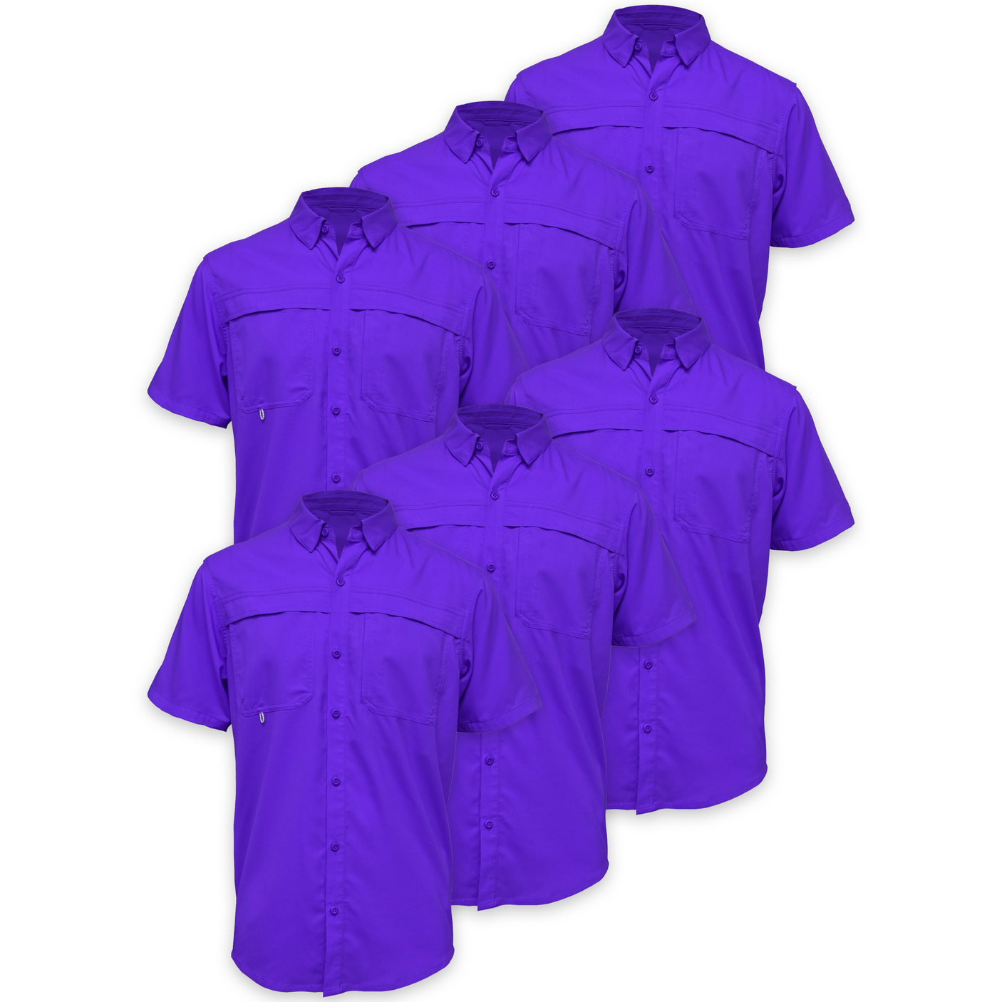 BAW® Fishing Shirt Men's SS Wholesale - Purple