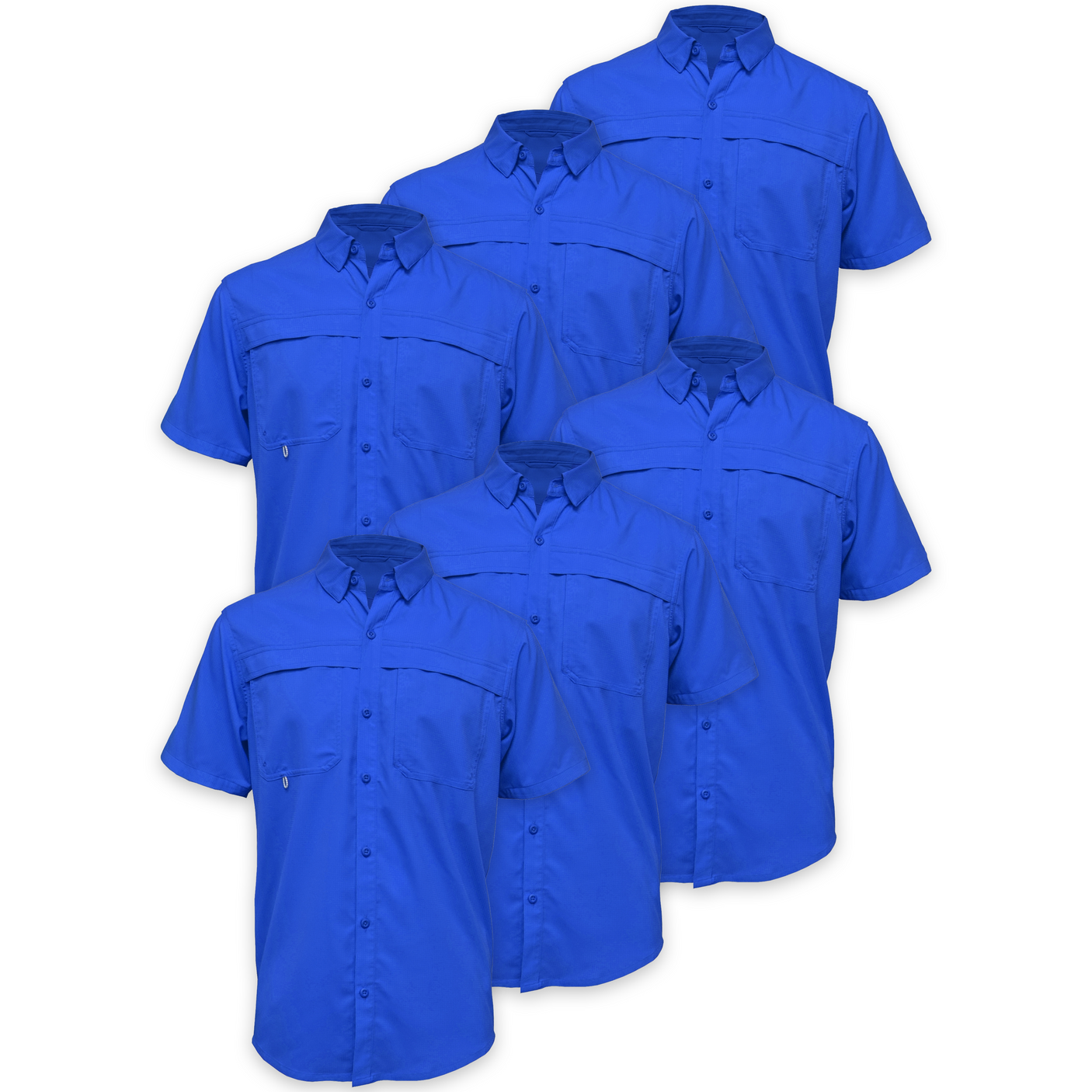 BAW® Fishing Shirt Men's SS Wholesale - Royal Blue