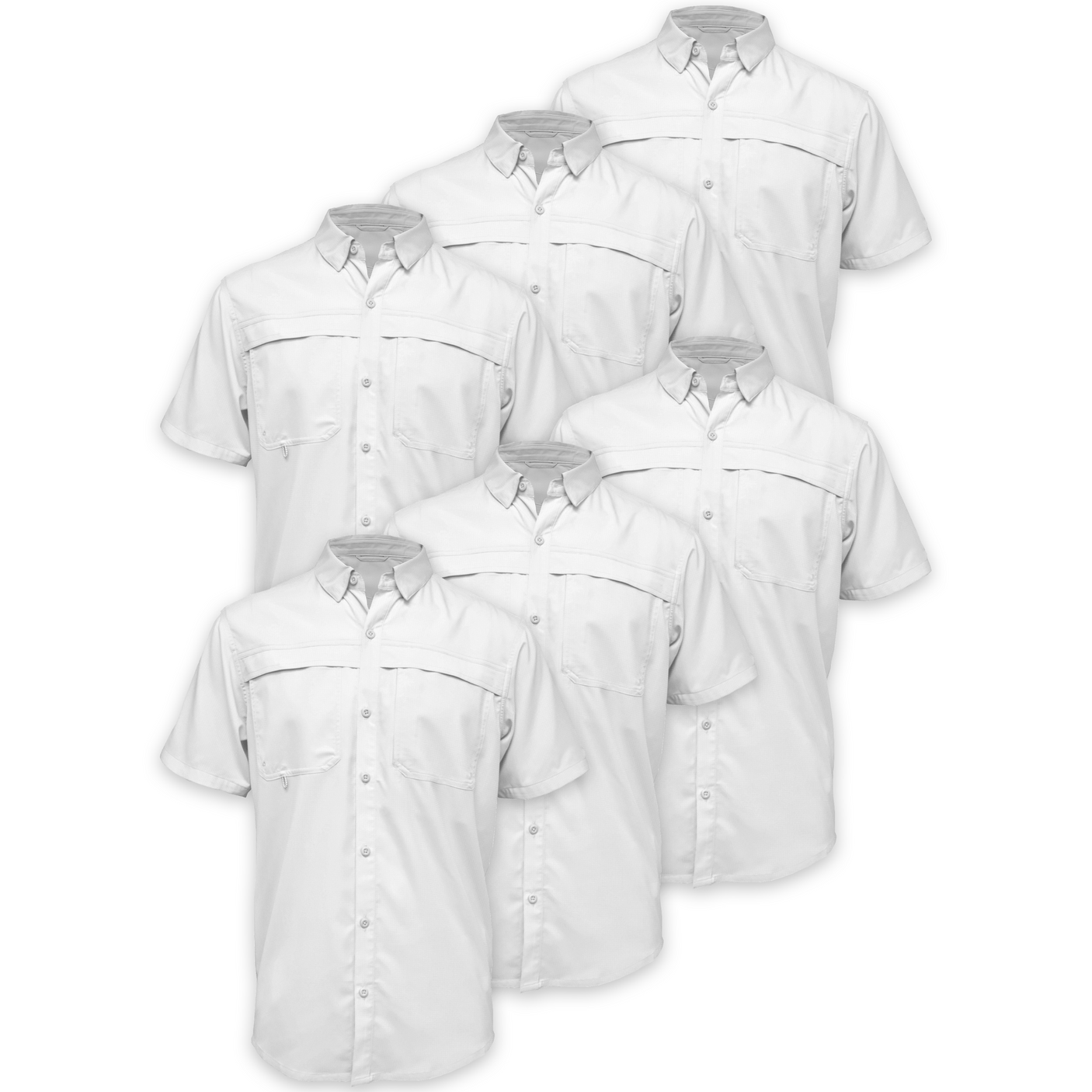BAW® Fishing Shirt Men's SS Wholesale - White