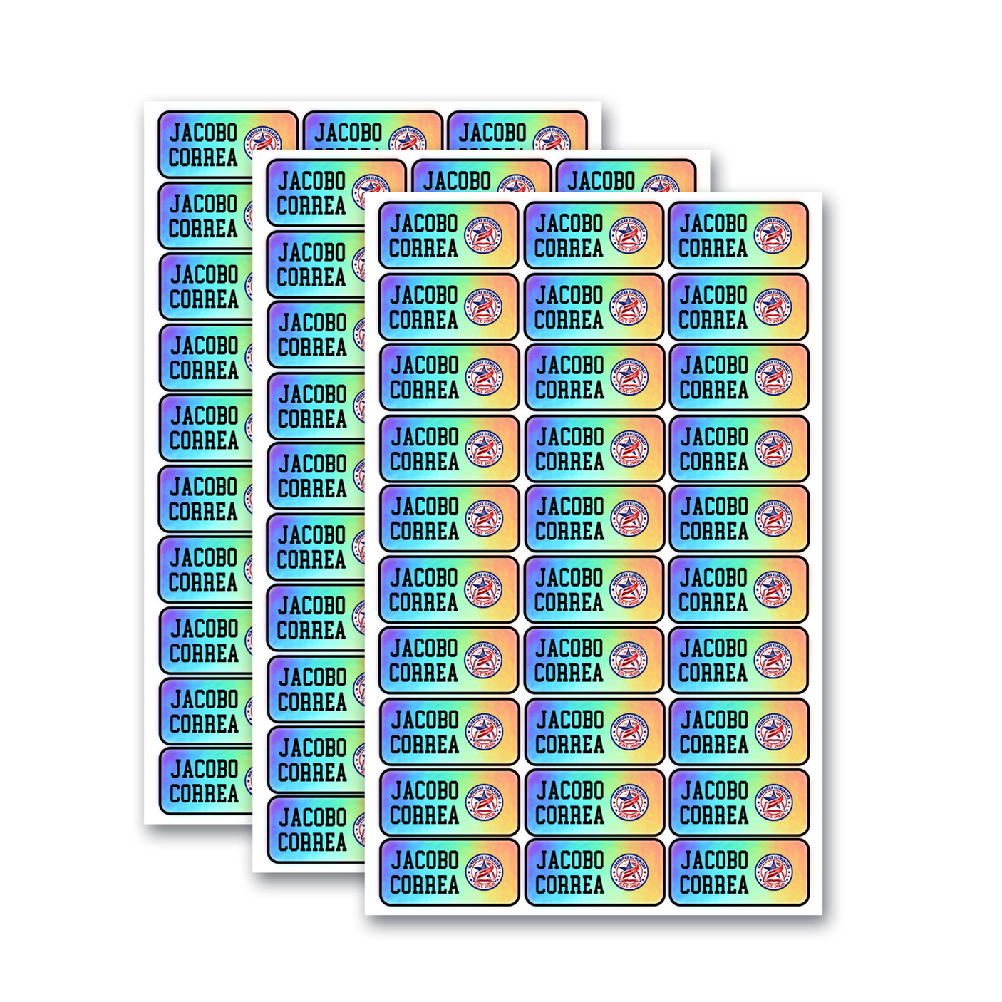 Custom Iridescent School Labels