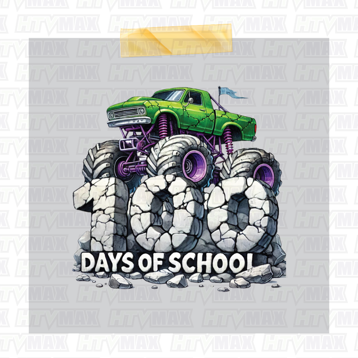 100 Days of School DTF Prints - Monster Truck