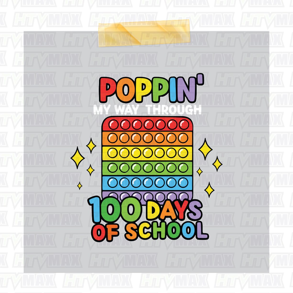 100 Days of School DTF Prints - Poppin' My Way Through