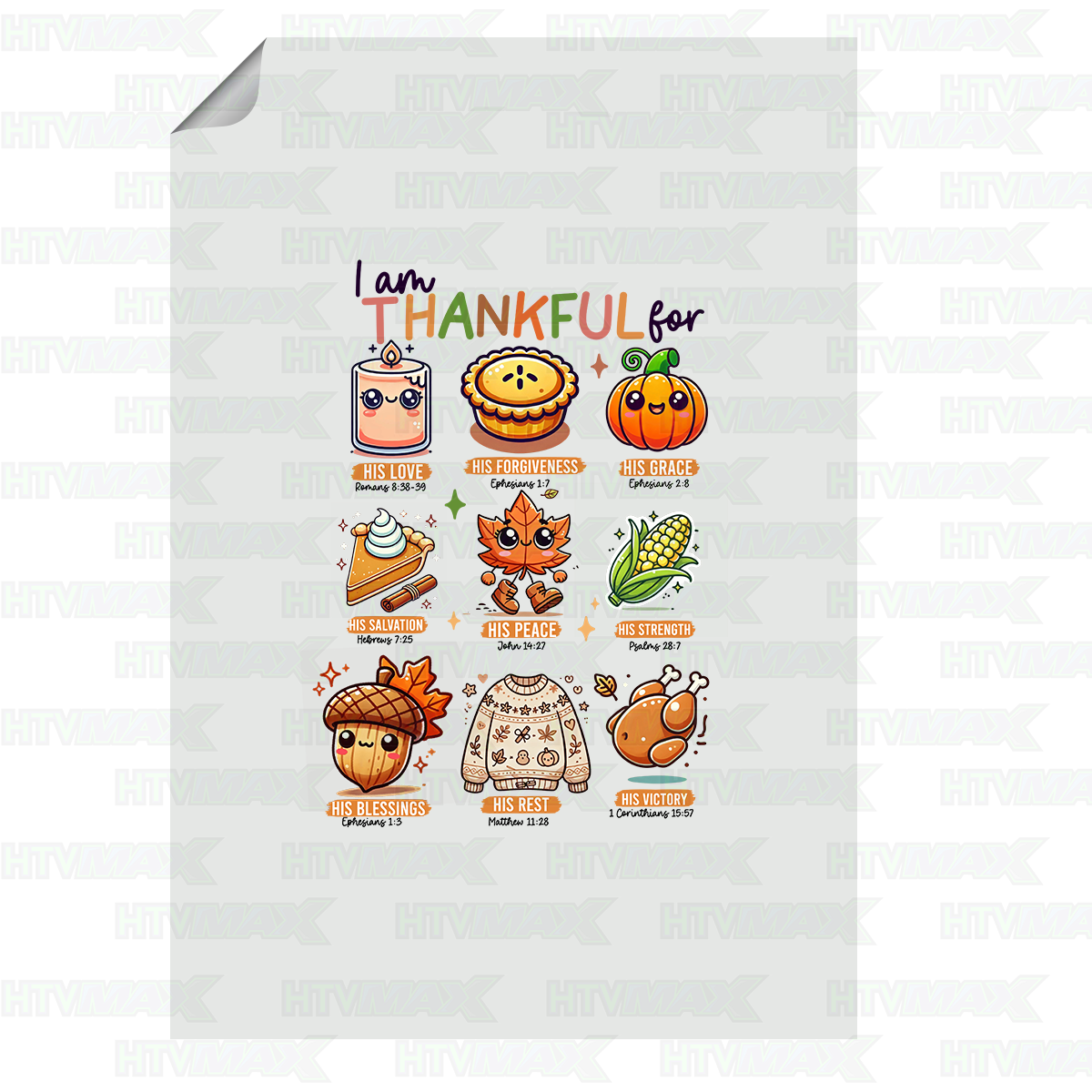 Thanksgiving DTF Prints - I Am Thankful For