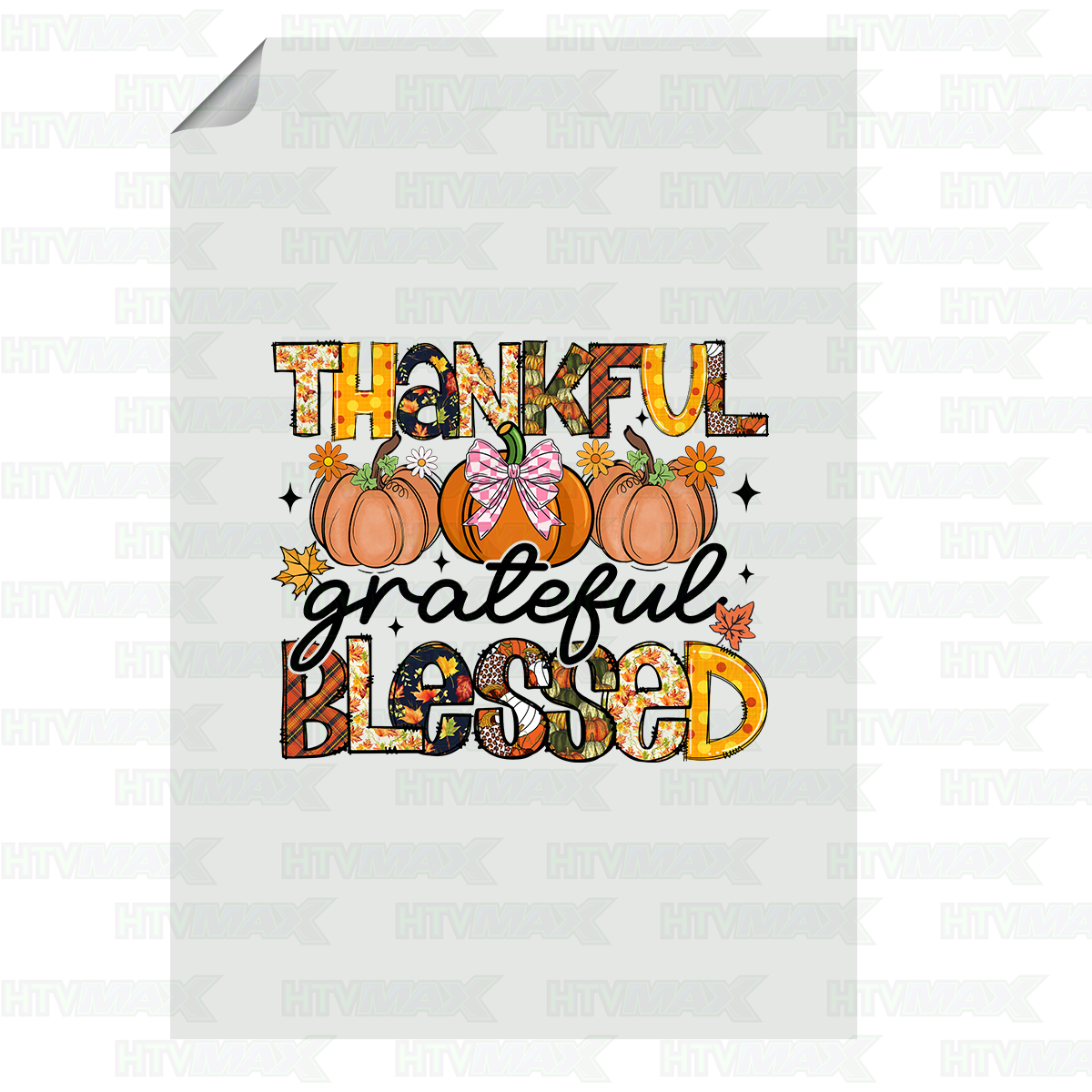 Thanksgiving DTF Prints - Thankful, Greatful, Blessed 3