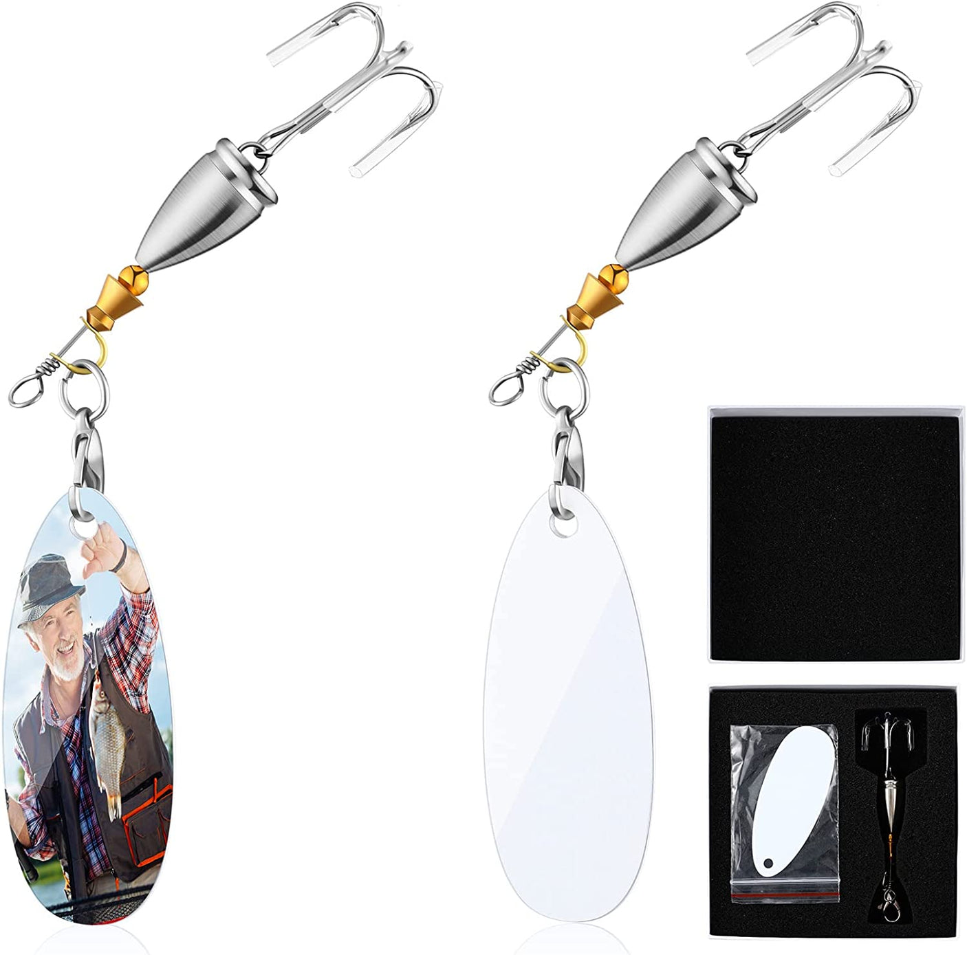 Fish Hook Sublimation Keychain