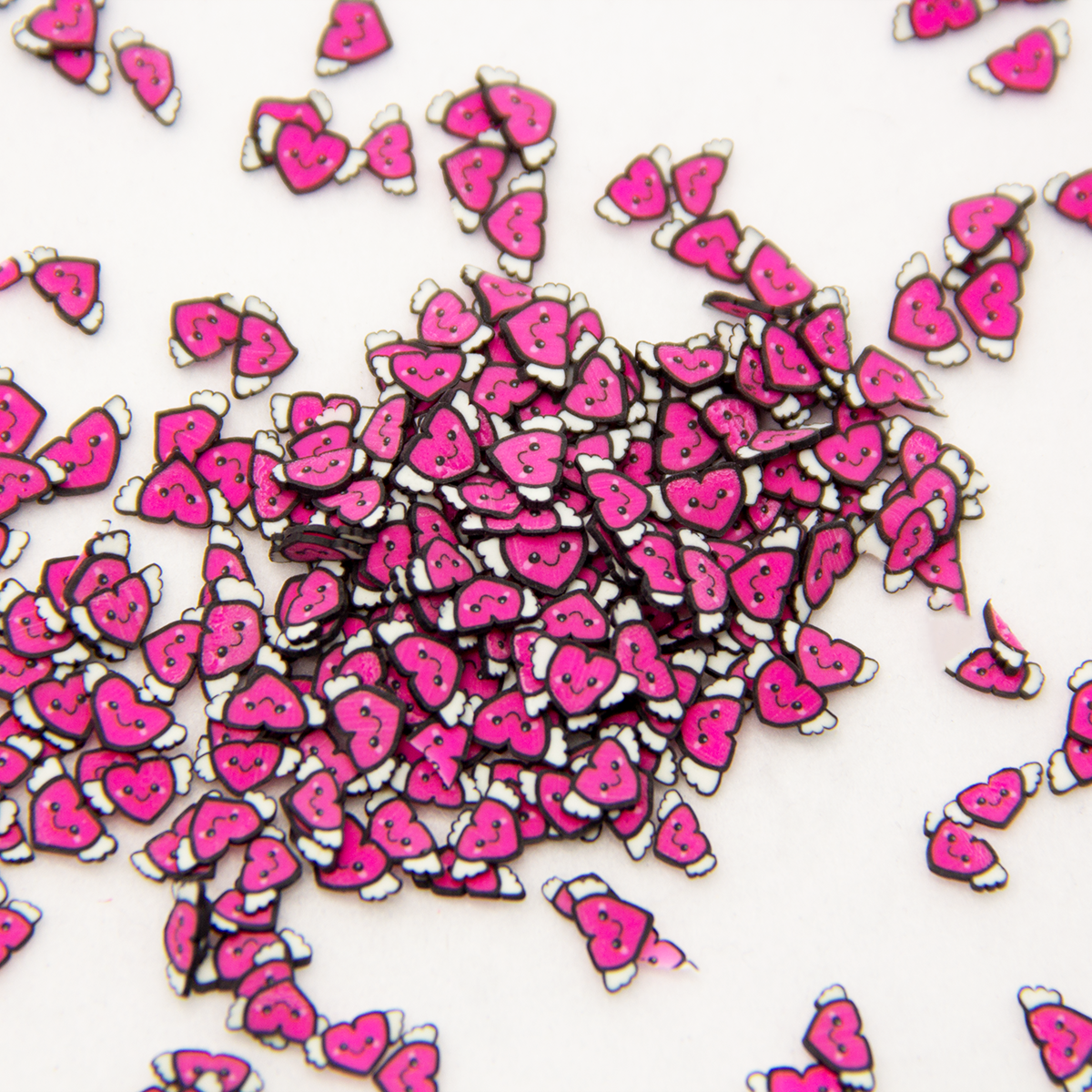 Pink Heart with Wings Clay Shapes