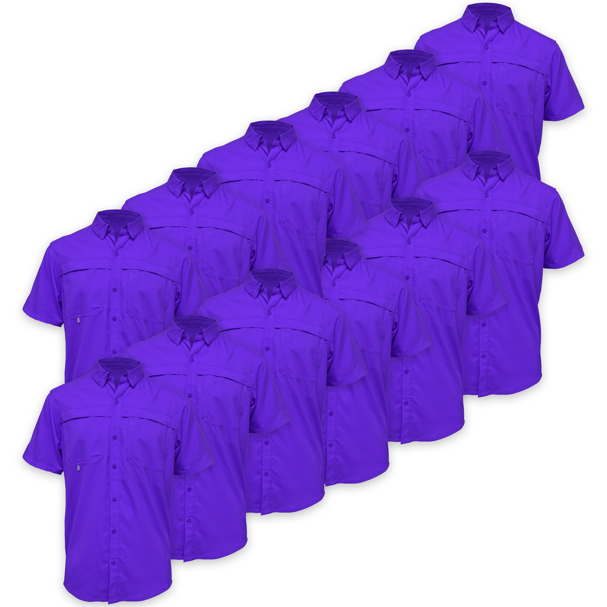 BAW Fishing Shirt Men's SS Wholesale - Purple