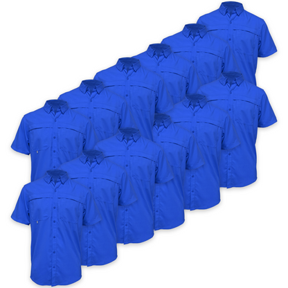 BAW® Fishing Shirt Men's SS Wholesale - Royal Blue