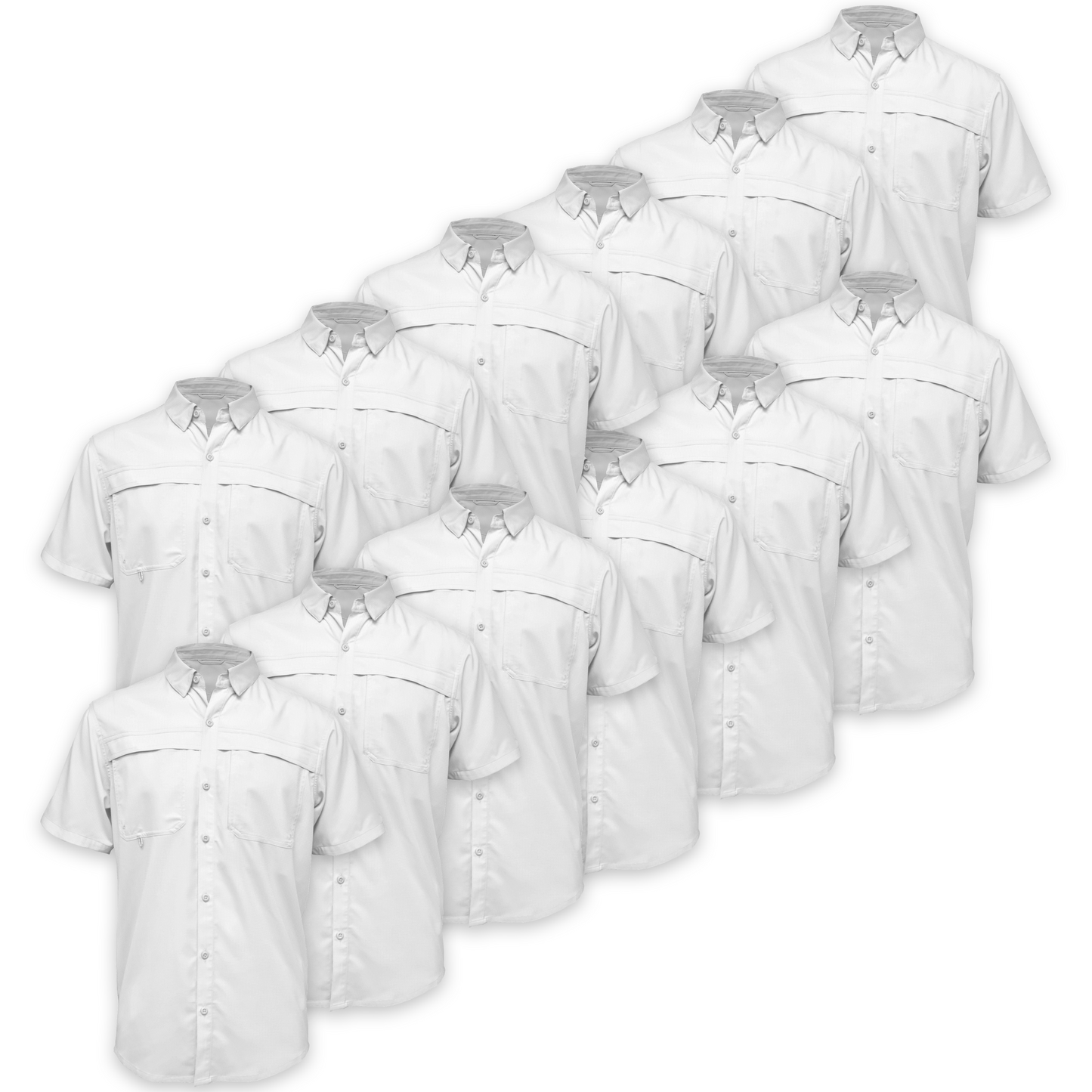 BAW® Fishing Shirt Men's SS Wholesale - White