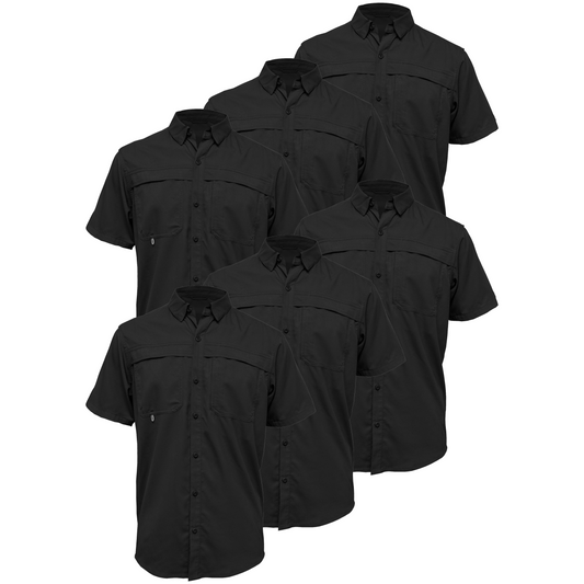 BAW® Fishing Shirt Men's SS Wholesale - Black