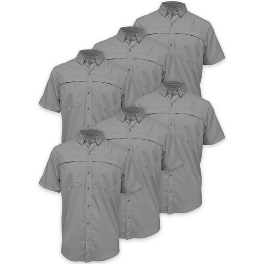 BAW® Fishing Shirt Men's SS Wholesale - Charcoal