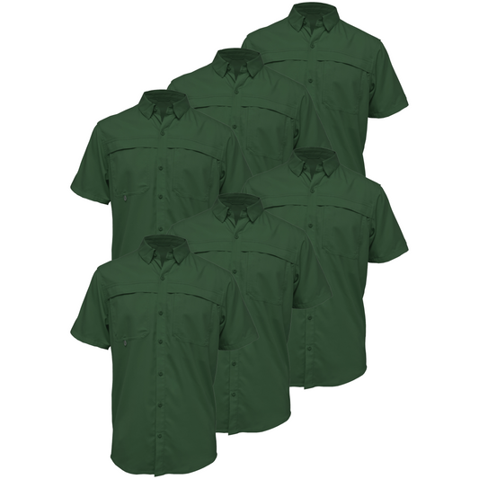 BAW® Fishing Shirt Men's SS Wholesale - Forest Green