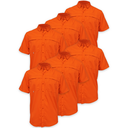 BAW® Fishing Shirt Men's SS Wholesale - Orange