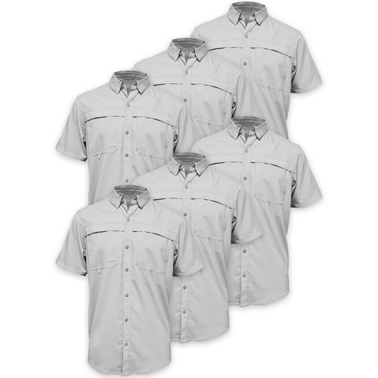 BAW® Fishing Shirt Men's SS Wholesale - Silver