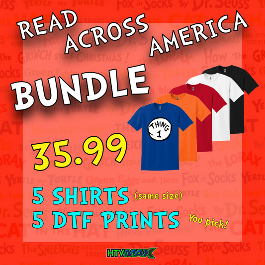 Bundle Read Across America = (5 DTF + 5 shirt)