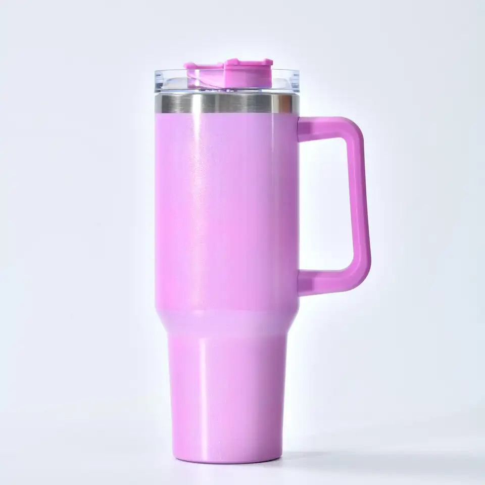 40 oz Glitter Sublimation Travel Tumbler