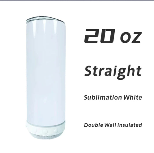 20 oz Glitter Sublimation Speaker Tumbler