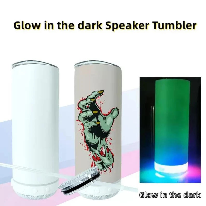 20 oz Glow in the Dark Speaker Tumbler
